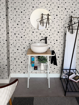 PO106 - Geometric bathroom wallpaper by Scarabeo Ceramiche - view 3